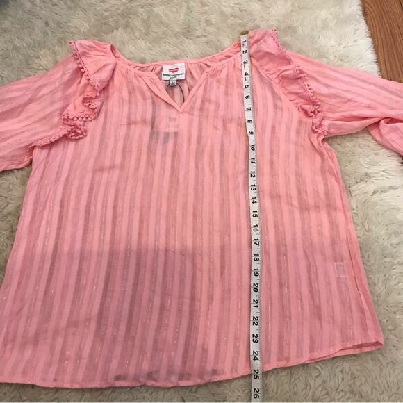 Hester and Orchard slight v neck with Pom detail and silver threading NWT - Picture 3 of 7